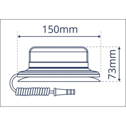 Girofar auto LED de mica inaltime - prindere magnetica